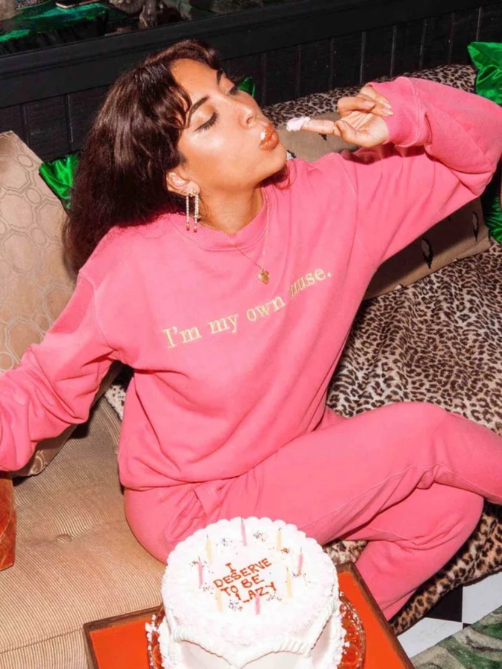 Lazy Cake Limited Edition Hot Pink Sweater French Terry Cotton Size XXL (K)